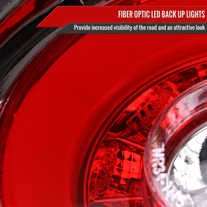 1999-2002 Nissan Skyline GT R34 JDM Red LED Tail Lights (Chrome Housing/Red Lens)
