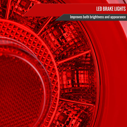 1999-2002 Nissan Skyline GT R34 JDM Red LED Tail Lights (Chrome Housing/Red Lens)
