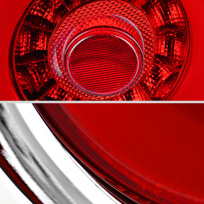 1999-2002 Nissan Skyline GT R34 JDM Red LED Tail Lights (Chrome Housing/Red Lens)