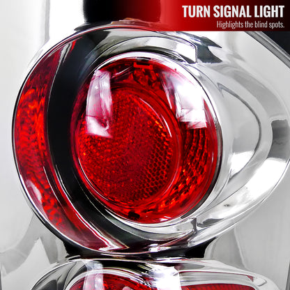 2002-2006 Dodge RAM Tail Lights (Chrome Housing/Clear Lens)