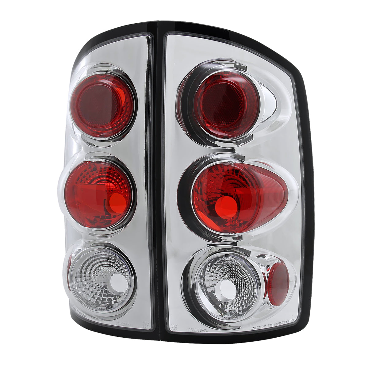 2002-2006 Dodge RAM Tail Lights (Chrome Housing/Clear Lens)