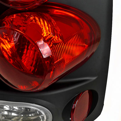 2002-2006 Dodge RAM Retro Style Tail Lights (Matte Black Housing/Clear Lens)