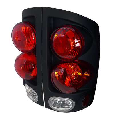 2002-2006 Dodge RAM Retro Style Tail Lights (Matte Black Housing/Clear Lens)