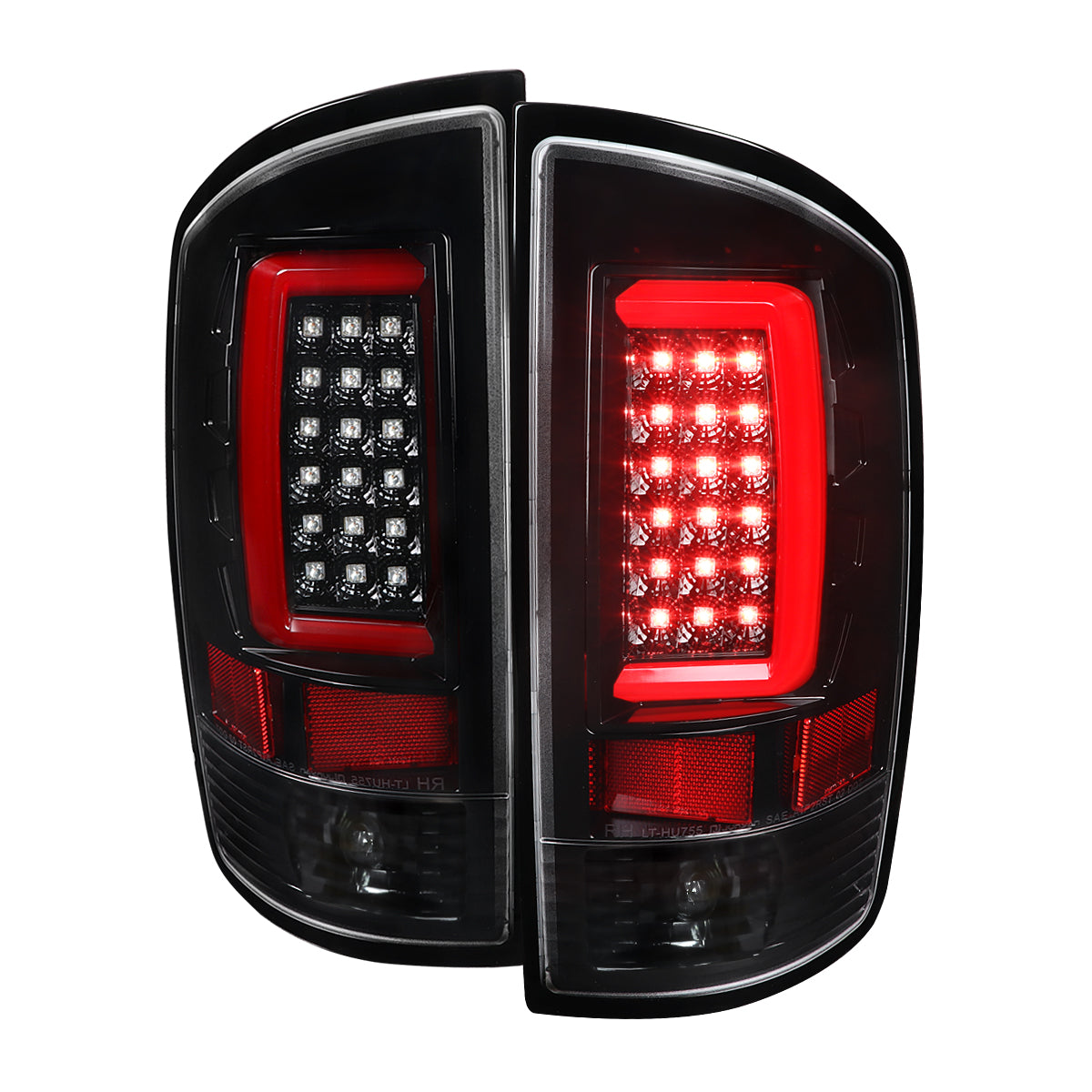 2002-2006 Dodge RAM 1500 2500 3500 LED Tail Lights -G2 (Jet Black Housing/Clear Lens)