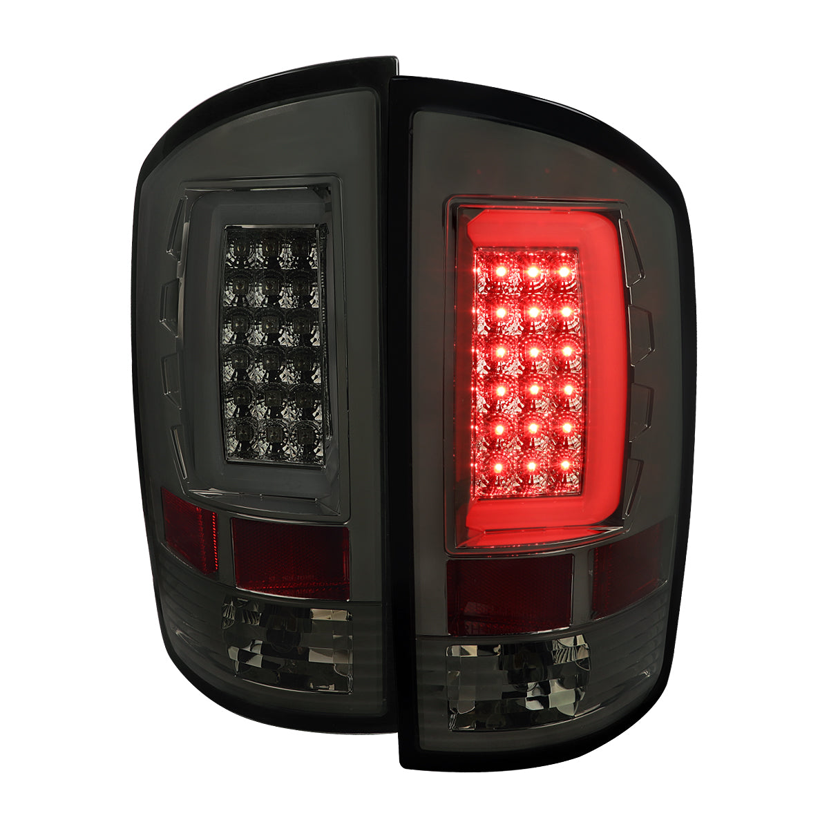 2002-2006 Dodge RAM 1500 2500 3500 LED Tail Lights -G2 (Chrome Housing/Smoked Lens)
