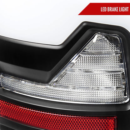 2002-2006 Dodge RAM 1500/2500/3500 White LED Bar Tail Lights (Matte Black Housing/Clear Lens)