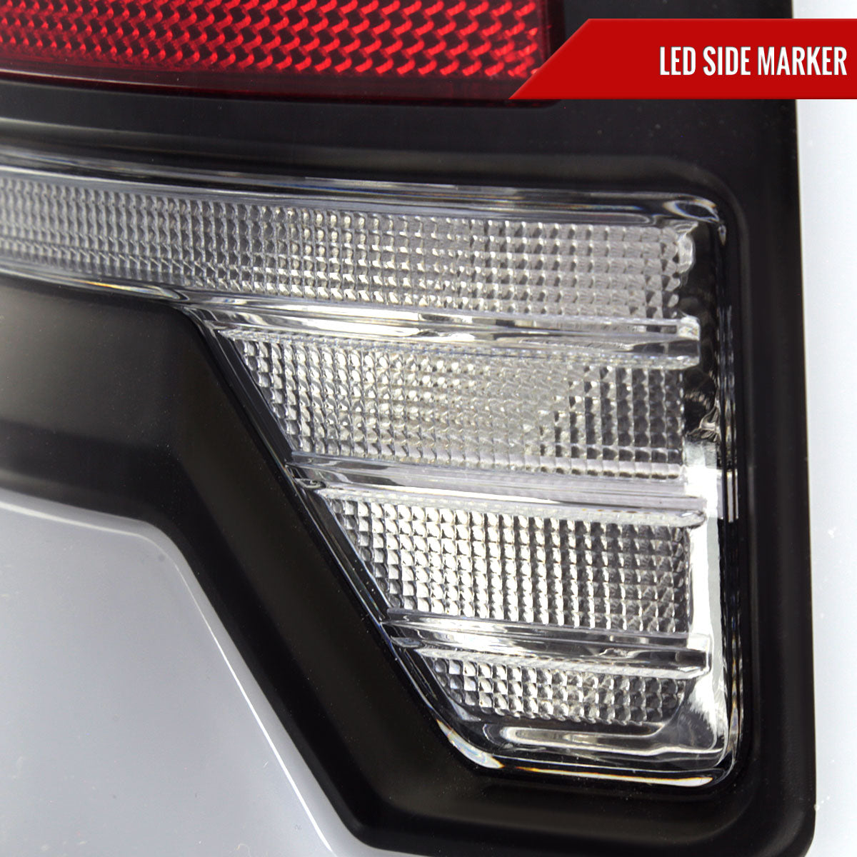 2002-2006 Dodge RAM 1500/2500/3500 White LED Bar Tail Lights (Matte Black Housing/Clear Lens)
