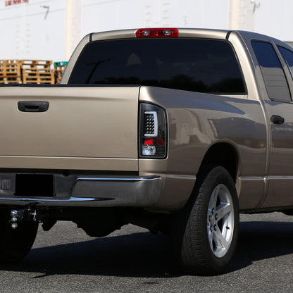 2002-2006 Dodge RAM 1500 2500 3500 LED Tail Lights -G2 (Matte Black Housing/Clear Lens)