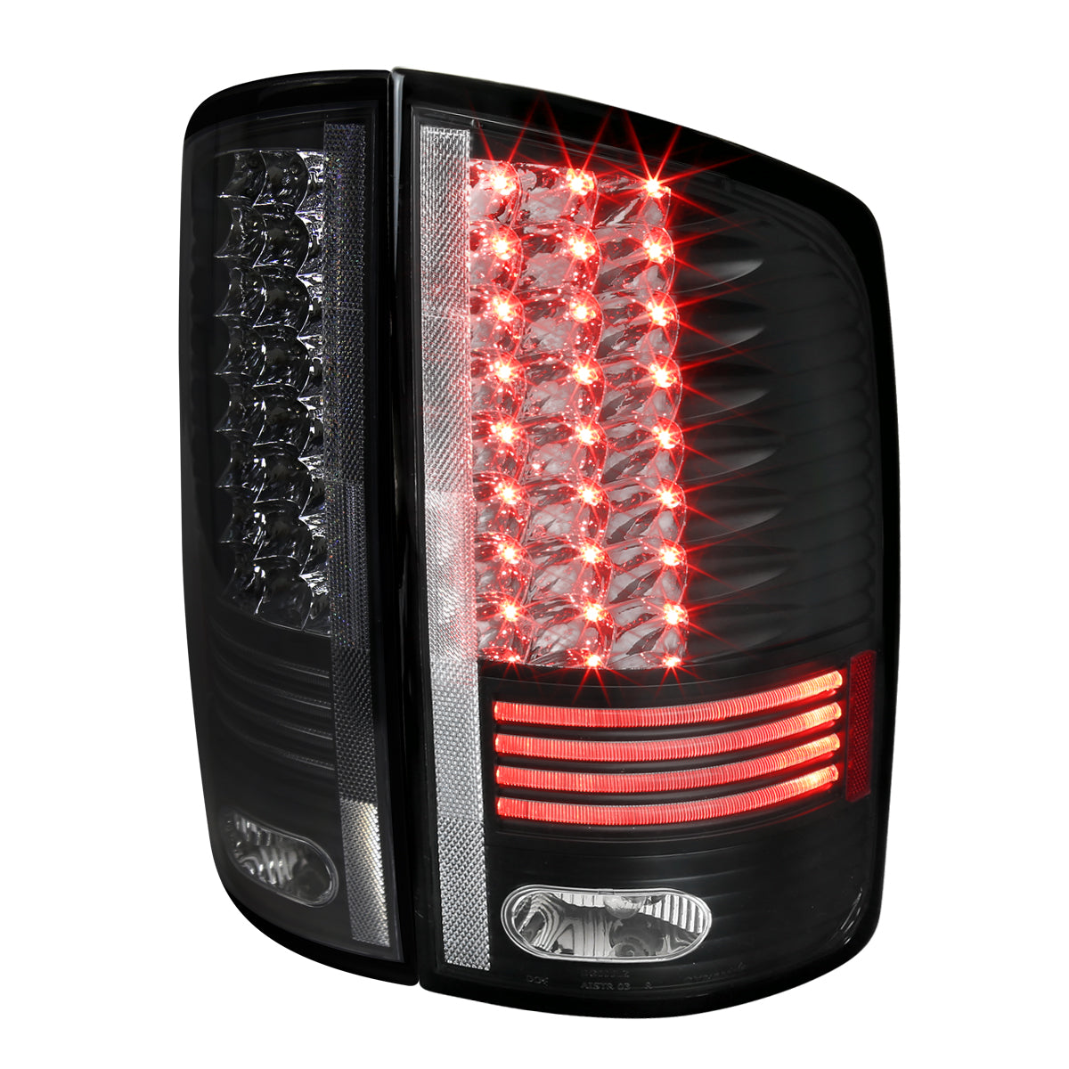 2002-2006 Dodge RAM LED Tail Lights (Matte Black Housing/Clear Lens)