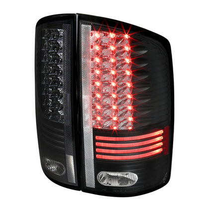 2002-2006 Dodge RAM LED Tail Lights (Matte Black Housing/Clear Lens)