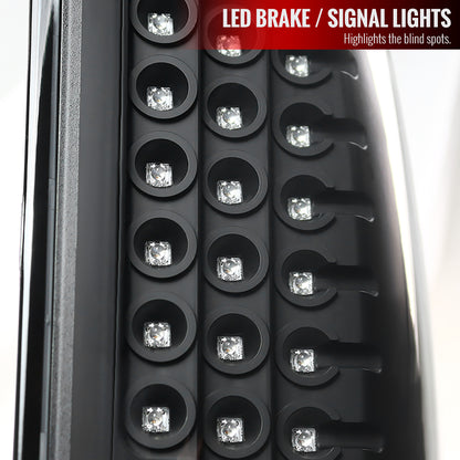 2002-2006 Dodge RAM V2 LED Tail Lights (Matte Black Housing/Clear Lens)