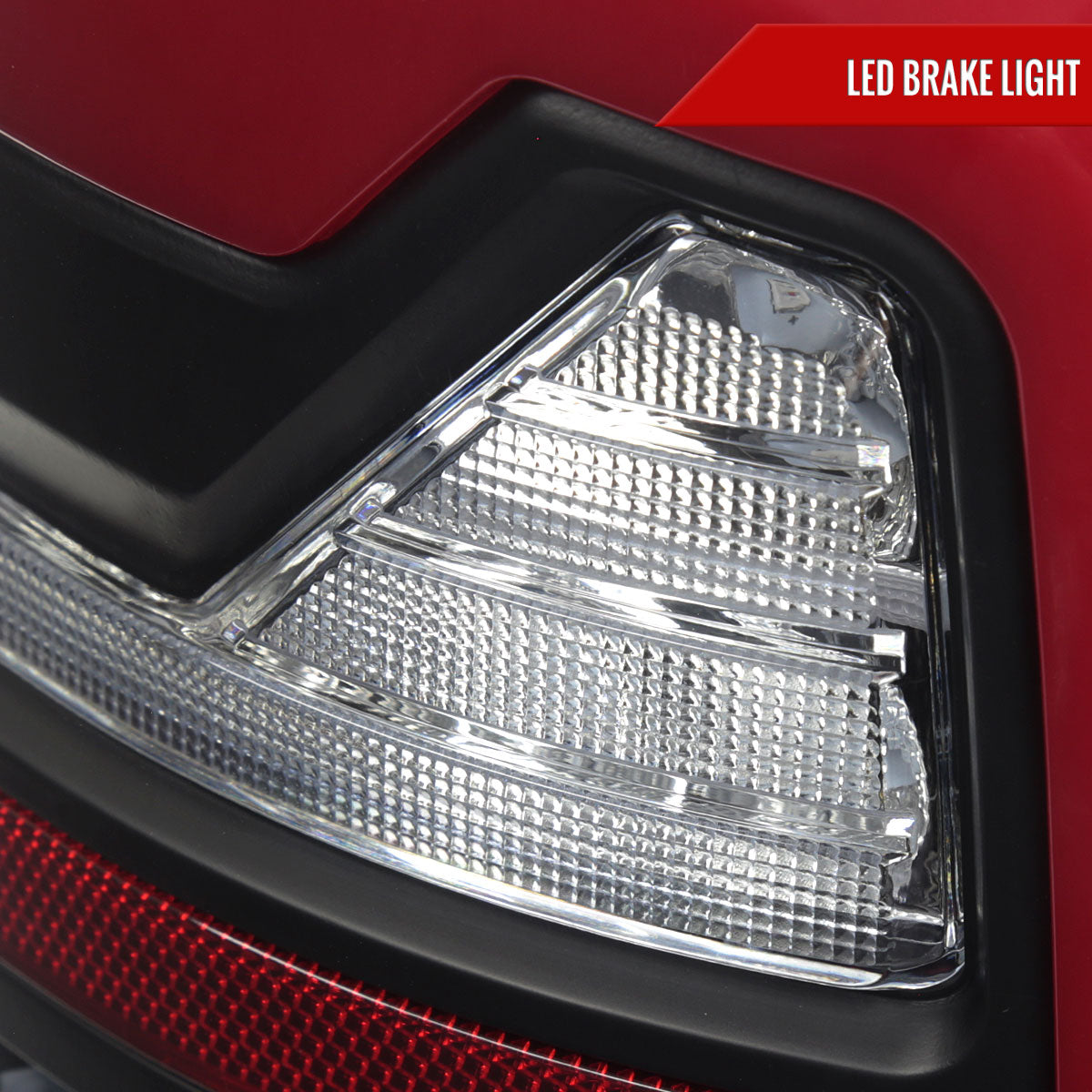2002-2006 Dodge RAM 1500/2500/3500 Red LED Bar Tail Lights (Matte Black Housing/Clear Lens)