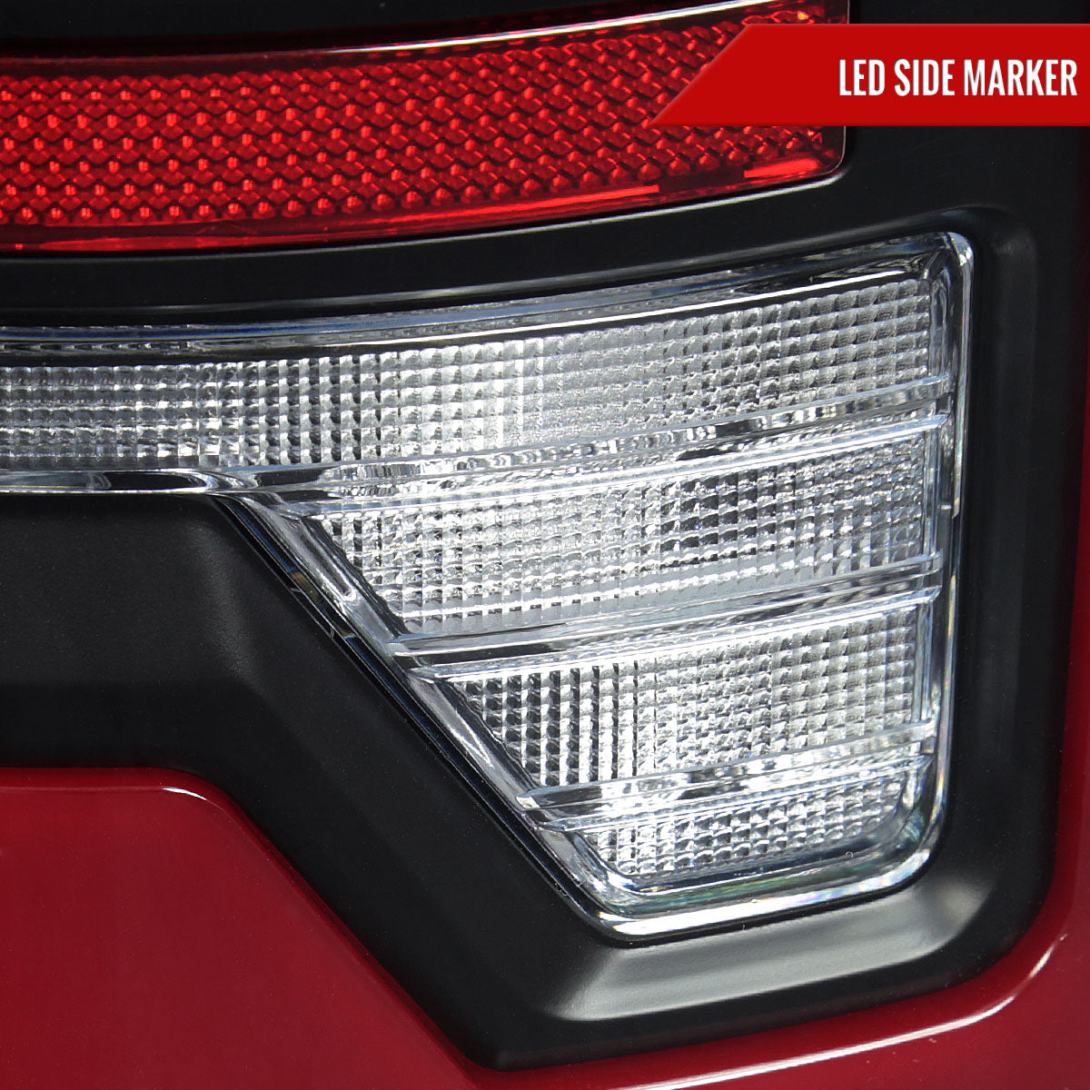 2002-2006 Dodge RAM 1500/2500/3500 Red LED Bar Tail Lights (Matte Black Housing/Clear Lens)