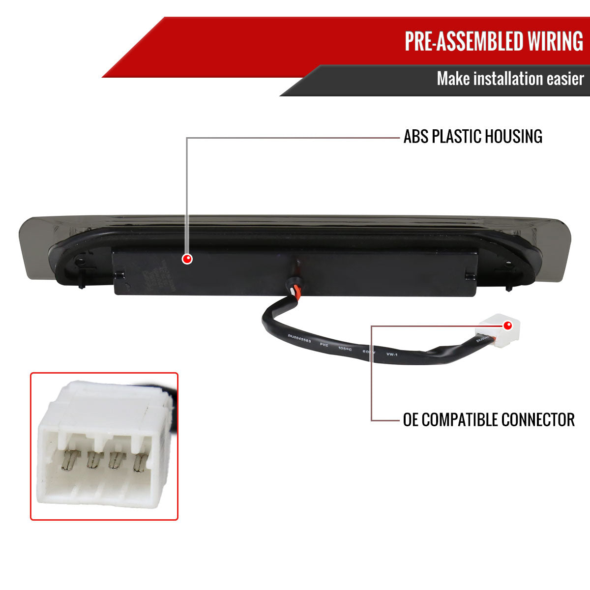 2002-2008 Dodge RAM LED 3rd Brake Light (Chrome Housing/Smoked Lens)