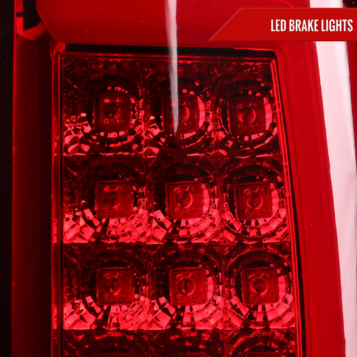 2002-2006 Dodge RAM 1500 2500 3500 LED Tail Lights (Chrome Housing/Red Lens)