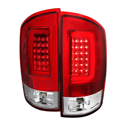 2002-2006 Dodge RAM 1500 2500 3500 LED Tail Lights (Chrome Housing/Red Lens)