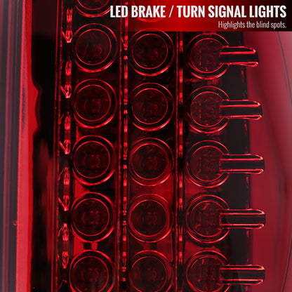 2002-2006 Dodge RAM LED Tail Lights (Chrome Housing/Red Clear Lens)
