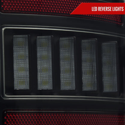 2002-2006 Dodge RAM 1500/2500/3500 Red LED Bar Tail Lights (Matte Black Housing/Smoked Lens)