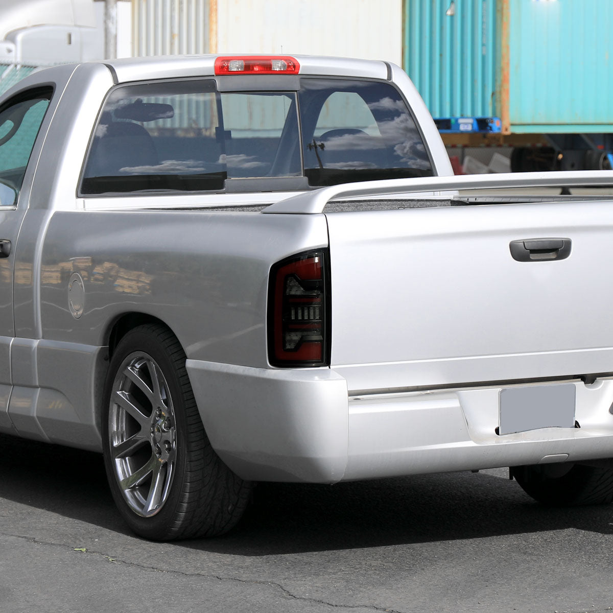 2002-2006 Dodge RAM 1500/2500/3500 Red LED Bar Tail Lights (Matte Black Housing/Smoked Lens)