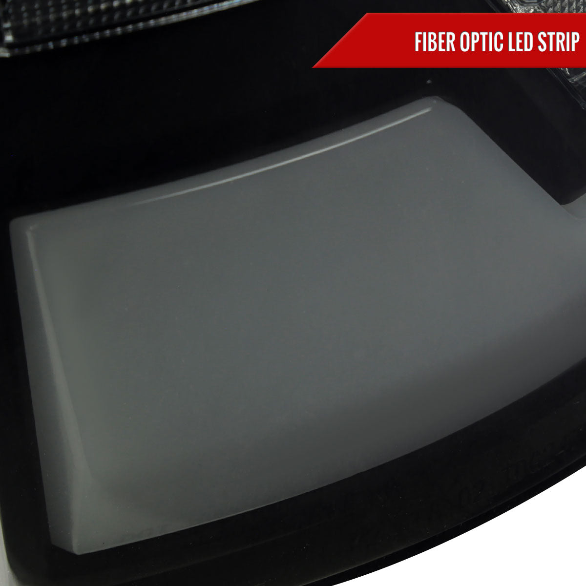 2007-2009 Dodge RAM 1500/2500/3500 White LED Bar Tail Lights (Matte Black Housing/Smoked Lens)