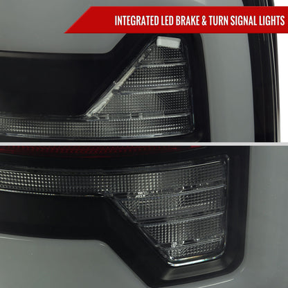 2007-2009 Dodge RAM 1500/2500/3500 White LED Bar Tail Lights (Matte Black Housing/Smoked Lens)