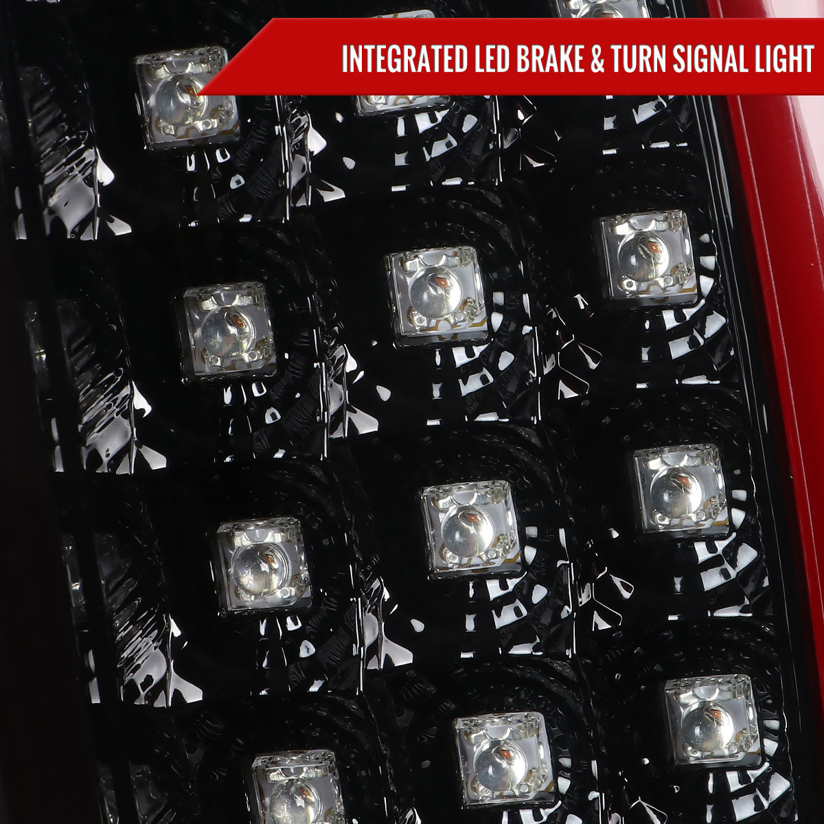 2007-2009 Dodge RAM 1500/2500/3500 Red C-Bar LED Tail Lights (Jet Black Housing/Clear Lens)