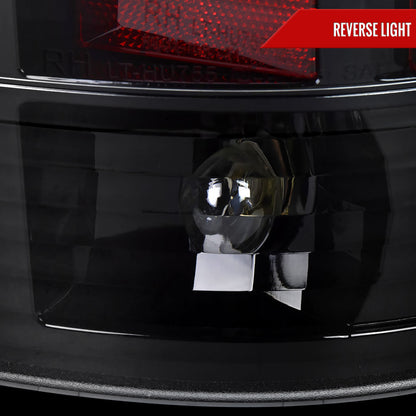 2007-2009 Dodge RAM 1500/2500/3500 Red C-Bar LED Tail Lights (Jet Black Housing/Clear Lens)