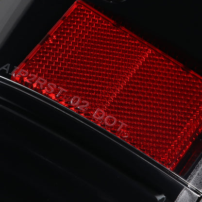 2007-2009 Dodge RAM 1500/2500/3500 Red C-Bar LED Tail Lights (Jet Black Housing/Clear Lens)