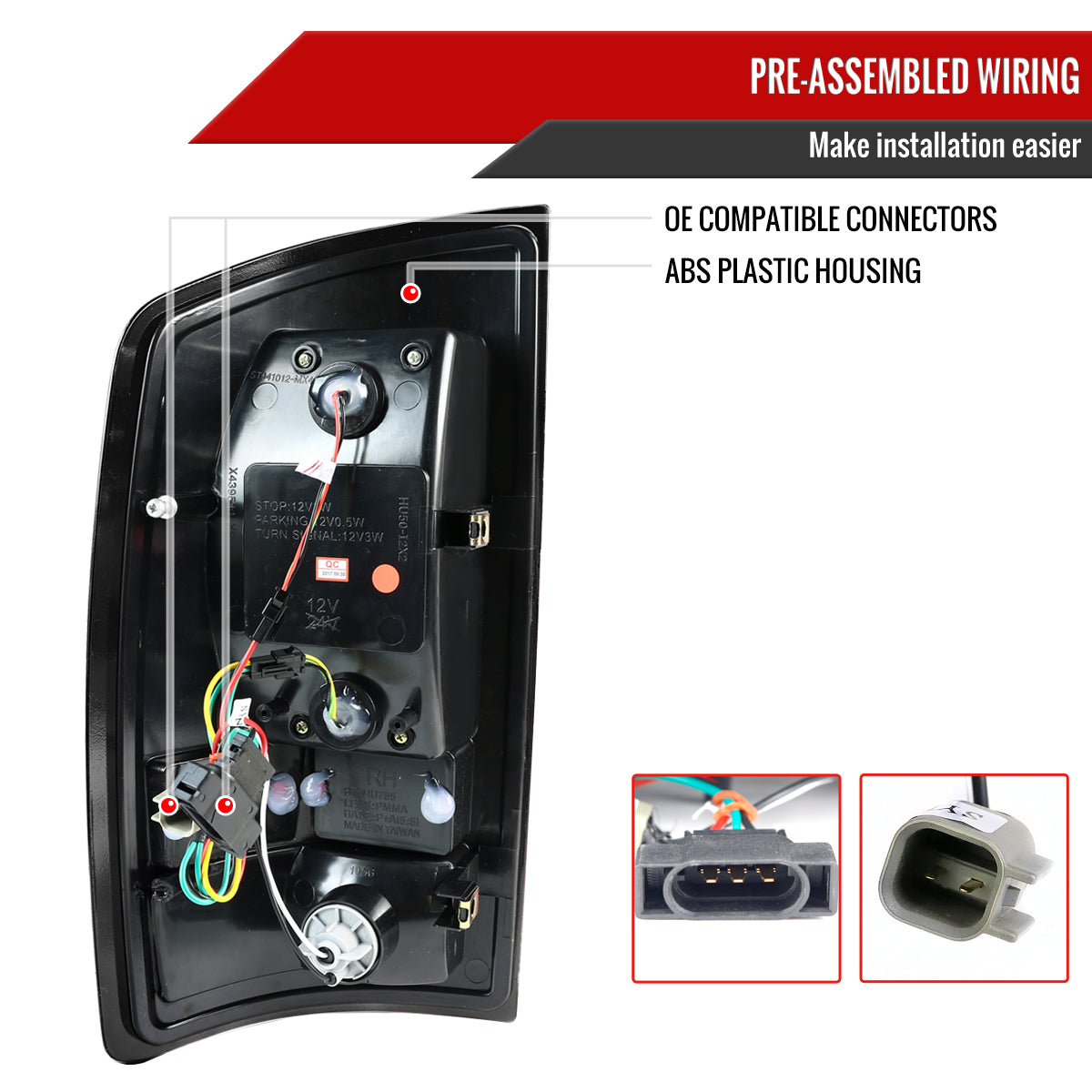2007-2009 Dodge RAM LED Tail Lights (Chrome Housing/Smoked Lens)