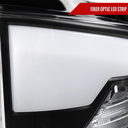 2007-2009 Dodge RAM 1500/2500/3500 White LED Bar Tail Lights (Matte Black Housing/Clear Lens)