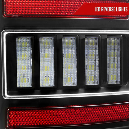 2007-2009 Dodge RAM 1500/2500/3500 White LED Bar Tail Lights (Matte Black Housing/Clear Lens)