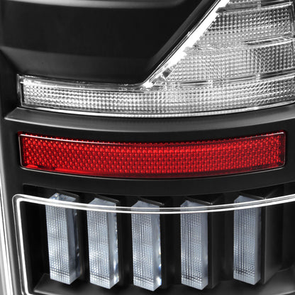 2007-2009 Dodge RAM 1500/2500/3500 White LED Bar Tail Lights (Matte Black Housing/Clear Lens)