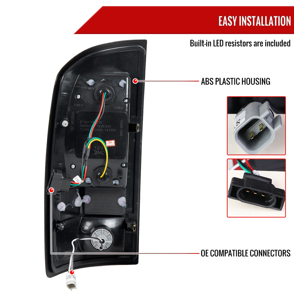 2007-2009 Dodge RAM 1500/2500/3500 LED Tail Lights (Matte Black Housing/Clear Lens)