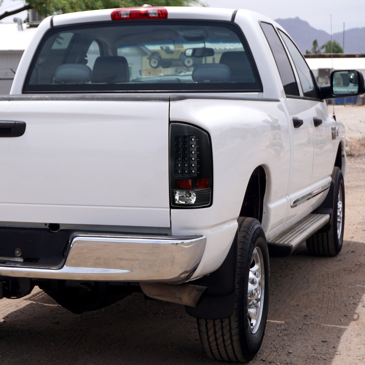 2007-2009 Dodge RAM LED Tail Lights (Matte Black Housing/Clear Lens)