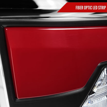2007-2009 Dodge RAM 1500/2500/3500 Red LED Bar Tail Lights (Matte Black Housing/Clear Lens)
