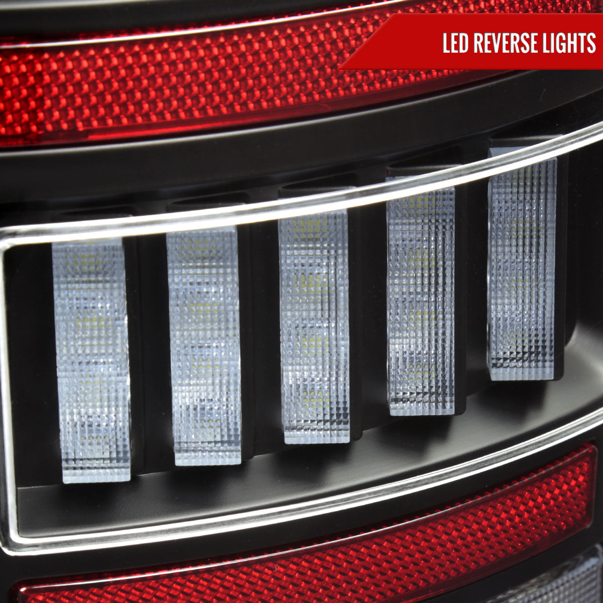 2007-2009 Dodge RAM 1500/2500/3500 Red LED Bar Tail Lights (Matte Black Housing/Clear Lens)