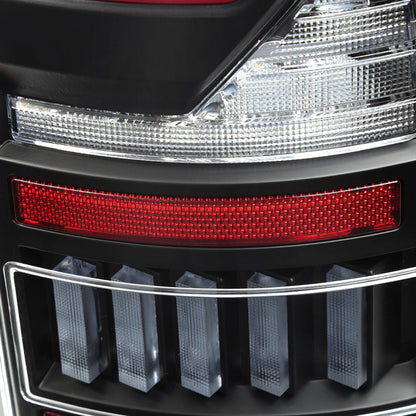 2007-2009 Dodge RAM 1500/2500/3500 Red LED Bar Tail Lights (Matte Black Housing/Clear Lens)