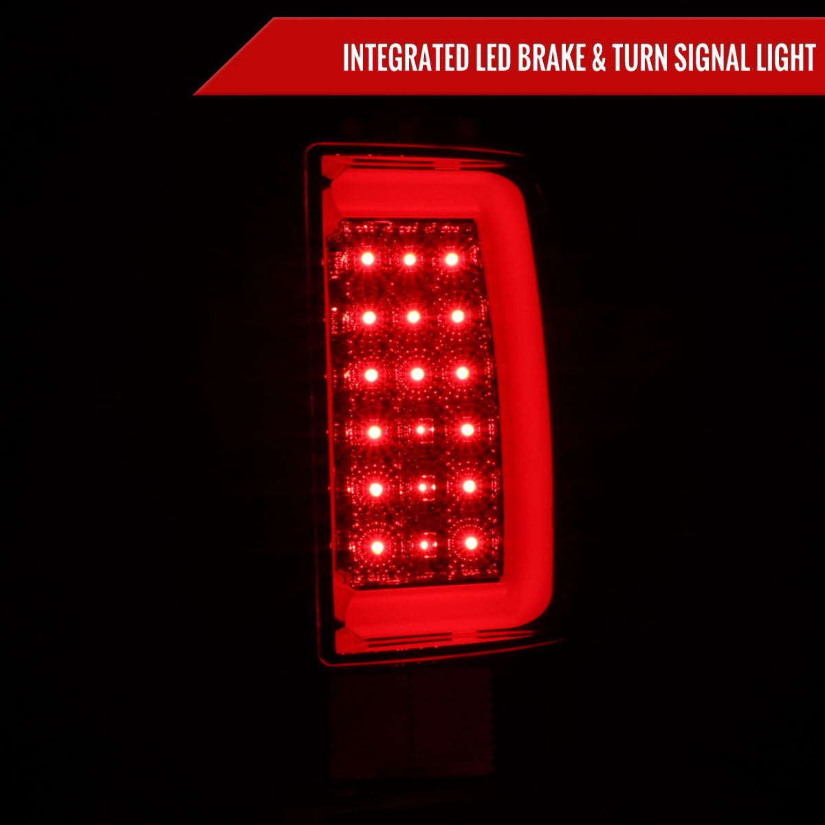2007-2009 Dodge RAM 1500/2500/3500 LED Tail Lights (Chrome Housing/Red Clear Lens)