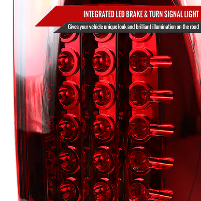 2007-2009 Dodge RAM LED Tail Lights (Chrome Housing/Red Lens)