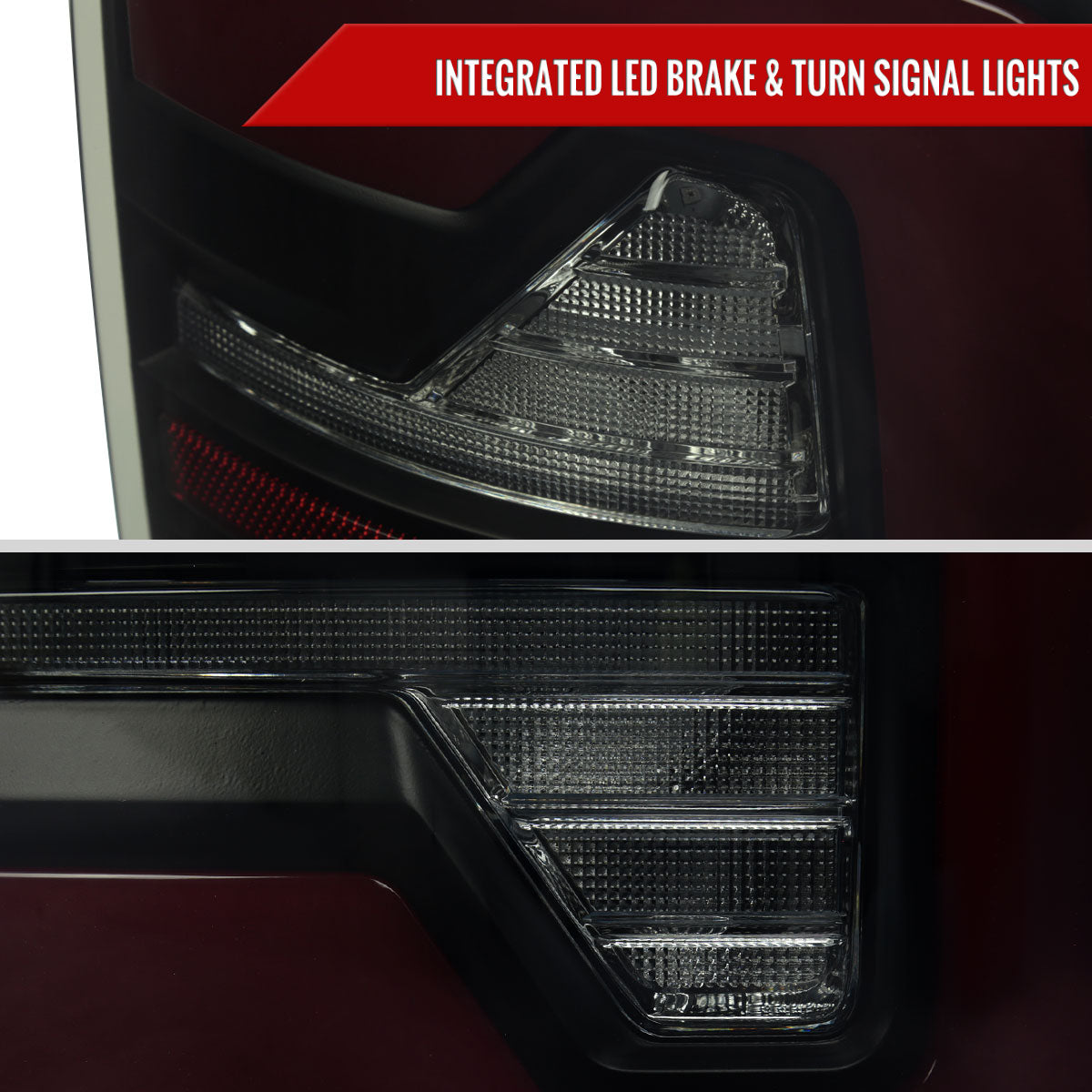 2007-2009 Dodge RAM 1500/2500/3500 Red LED Bar Tail Lights (Matte Black Housing/Smoked Lens)
