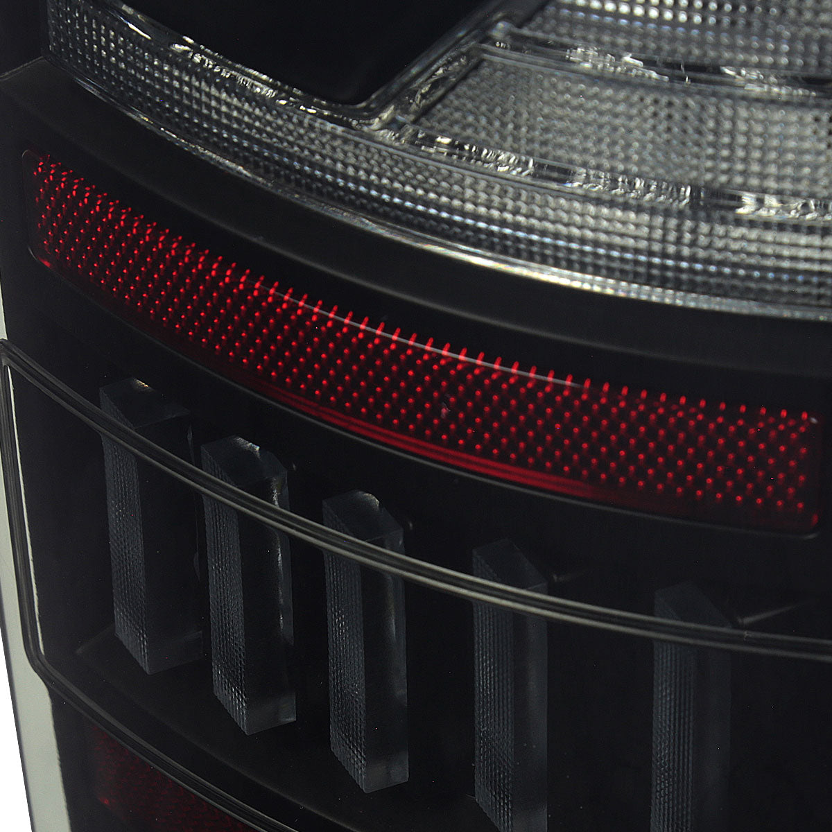 2007-2009 Dodge RAM 1500/2500/3500 Red LED Bar Tail Lights (Matte Black Housing/Smoked Lens)