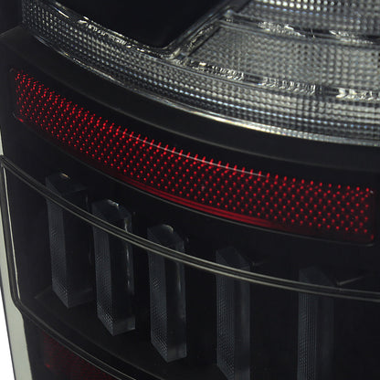 2007-2009 Dodge RAM 1500/2500/3500 Red LED Bar Tail Lights (Matte Black Housing/Smoked Lens)