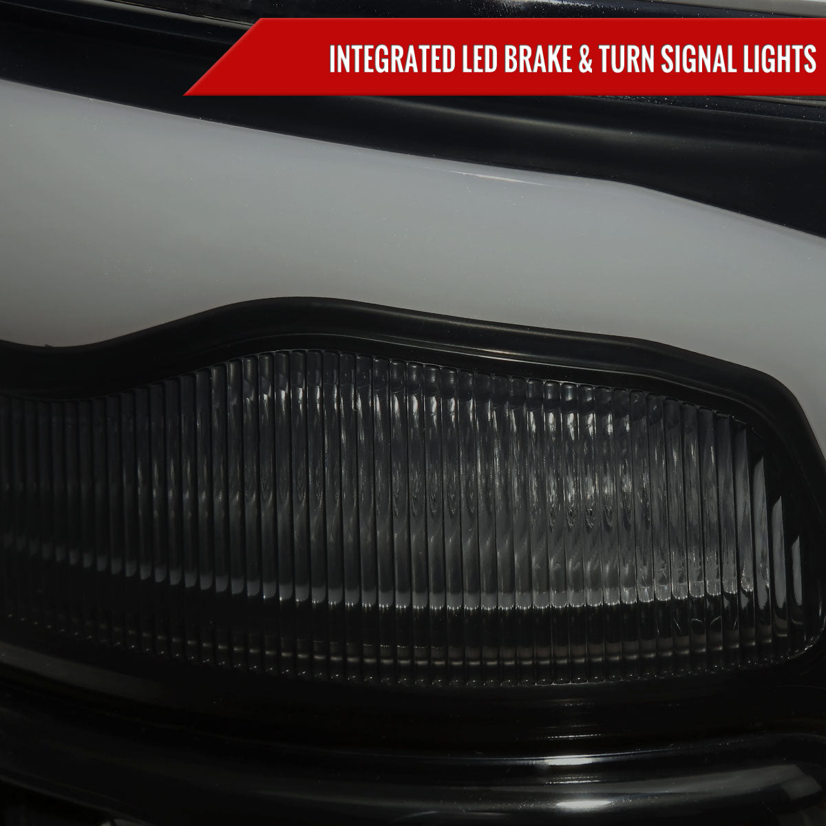 2009-2018 Dodge RAM 1500/2010-2018 RAM 2500 3500 White LED Bar Tail Lights (Black Housing/Smoked Lens)