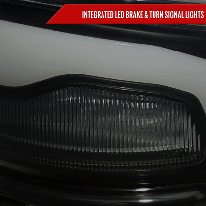 2009-2018 Dodge RAM 1500/2010-2018 RAM 2500 3500 White LED Bar Tail Lights (Black Housing/Smoked Lens)