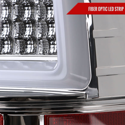2009-2018 Dodge RAM 1500 / 2019-2021 RAM Classic / 2010-2018 RAM 2500 3500 White Bar LED Tail Lights (Chrome Housing/Clear Lens)