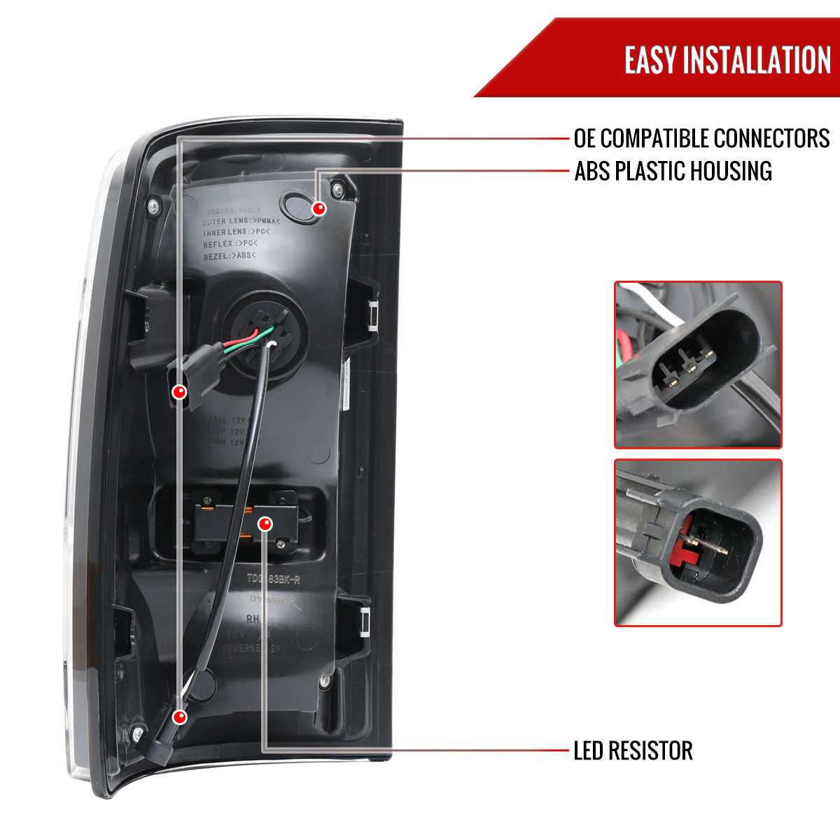 2009-2018 Dodge RAM 1500/2019-2022 RAM 1500 Classic/2010-2018 RAM 2500 3500 LED Bar Tail Lights (Chrome Housing/Smoked Lens)