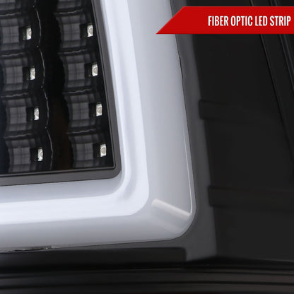 2009-2018 Dodge RAM 1500 / 2019-2021 RAM Classic / 2010-2018 RAM 2500 3500 White Bar LED Tail Lights (Matte Black Housing/Clear Lens)