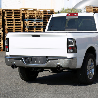 2009-2018 Dodge RAM 1500 / 2019-2021 RAM Classic / 2010-2018 RAM 2500 3500 White Bar LED Tail Lights (Matte Black Housing/Clear Lens)