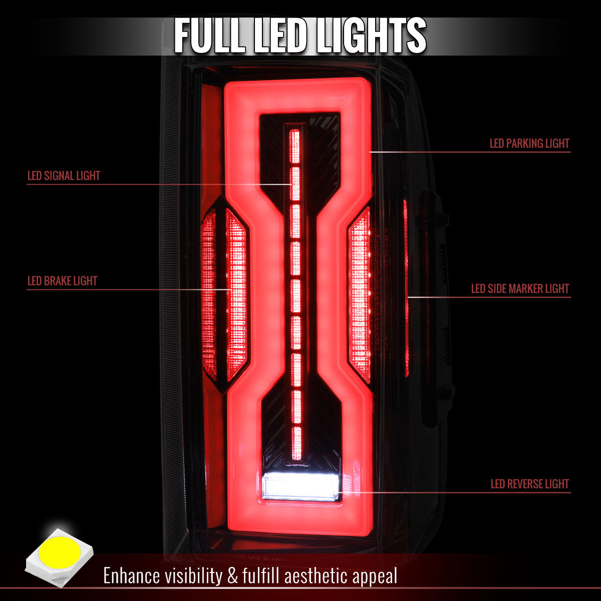2009-2018 Dodge RAM 1500 / 2019-2021 RAM Classic / 2010-2018 RAM 2500 3500 Full LED Tail Lights (Jet Black Housing / Clear Lens)