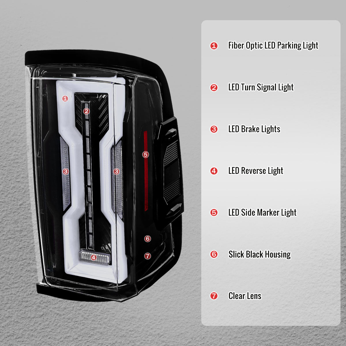 2009-2018 Dodge RAM 1500 / 2019-2021 RAM Classic / 2010-2018 RAM 2500 3500 Full LED Tail Lights (Jet Black Housing / Clear Lens)
